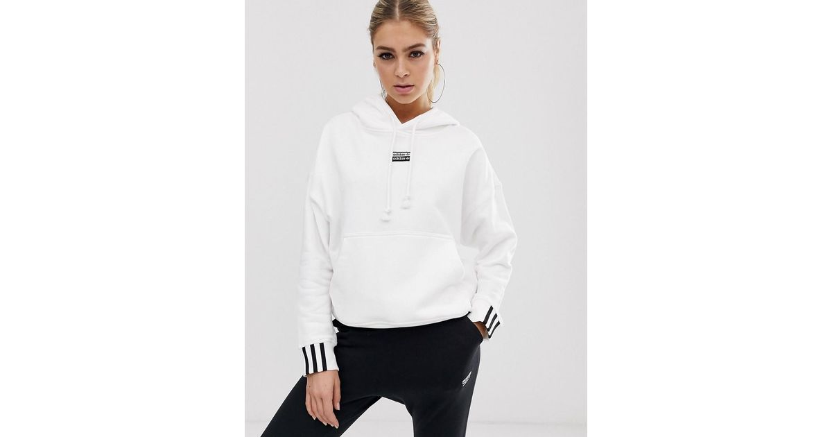 adidas originals ryv taping cropped sweatshirt in white