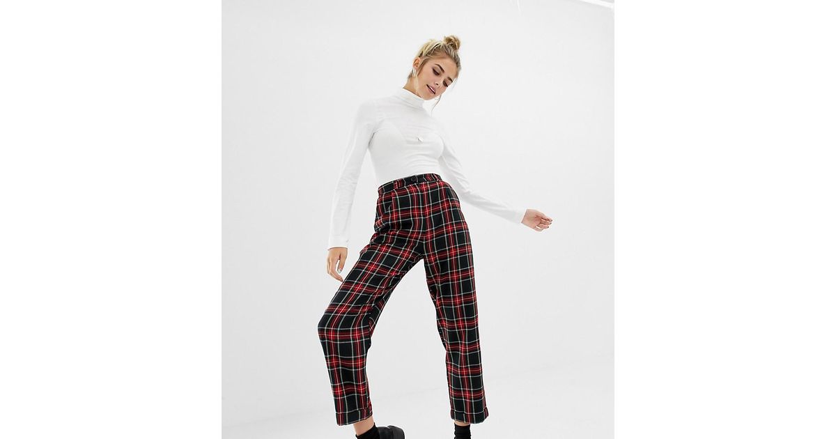 Collusion Denim Tartan Check Trousers 