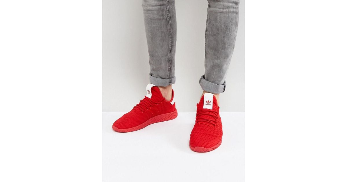 adidas Originals Leather X Pharrell Williams Tennis Hu Trainers In Red  By8720 for Men - Lyst