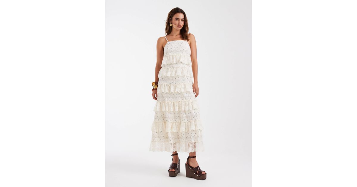 lace trim tiered cami maxi dress Sample Lace Detail Crochet Tiered Maxi Cami Dress