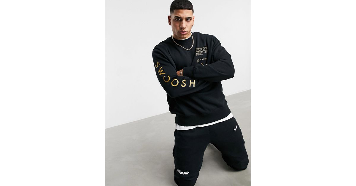 nike swoosh crew sweatshirt black