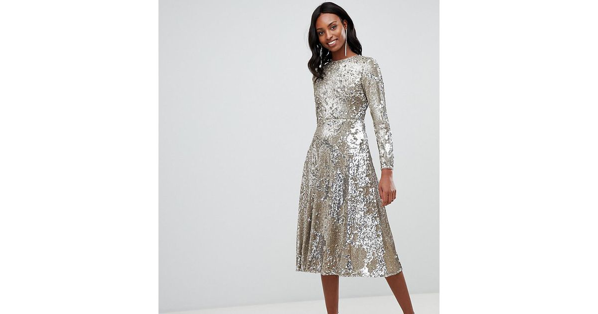 fit and flare sequin cocktail dress
