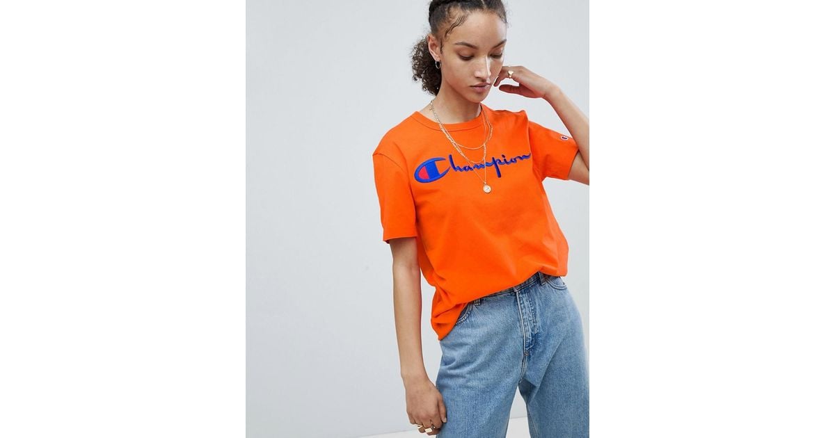 champion orange tshirt