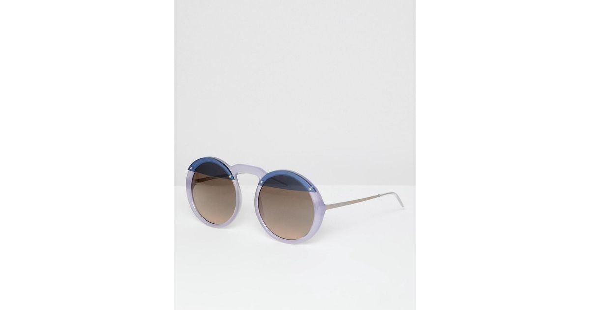 De Pour Soleil Rondes Purple En Coloris Lunettes Emporio Armani Homme WEYDH29I