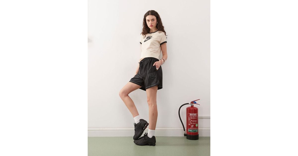 ★NIKE★ W STREET SATIN SHORT Nike Street satin shorts in cream | ASOS