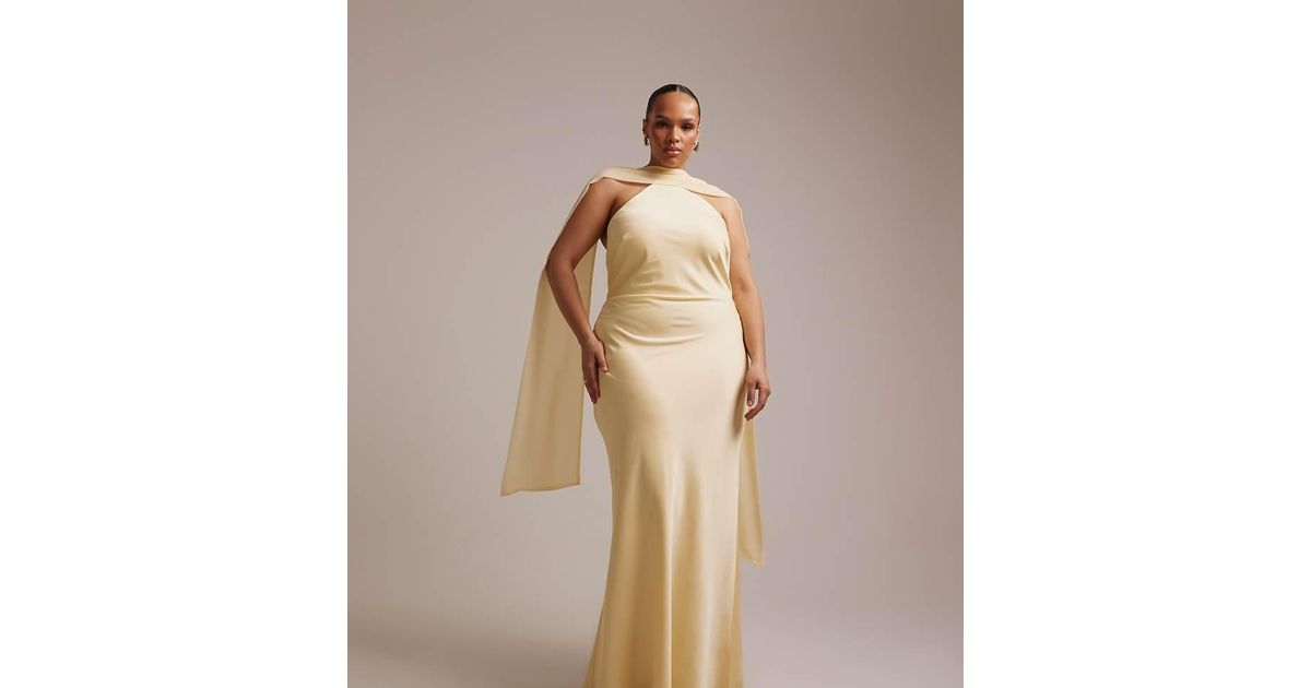 asos curve bridesmaid dresses ASOS DESIGN bridesmaids asymmetric drape jacquard cami maxi dress in sage green