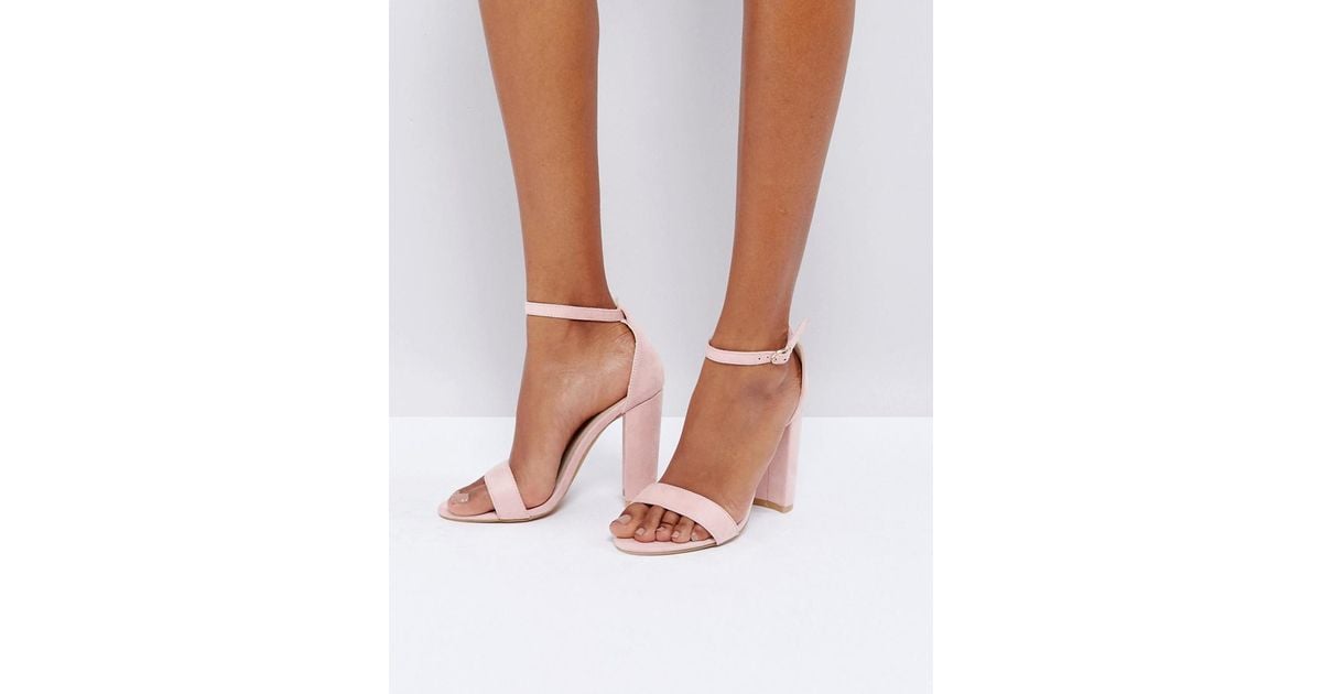 Glamorous Blush Barely There Block Heeled Sandals in Pink Lyst UK