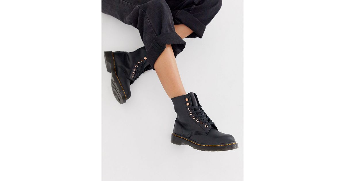 Dr. Martens 1460 Soapstone Leather Ankle Boots in Black - Lyst
