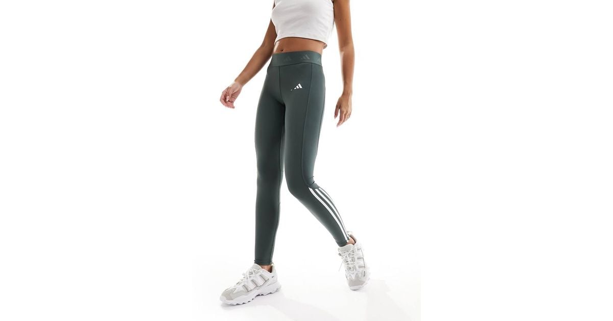 Leggings Largos Verdes Con Paneles Ultrabrillantes En Contraste