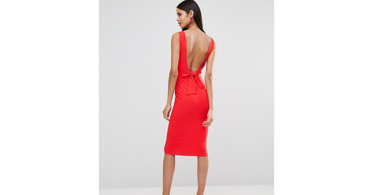 red bow back dress