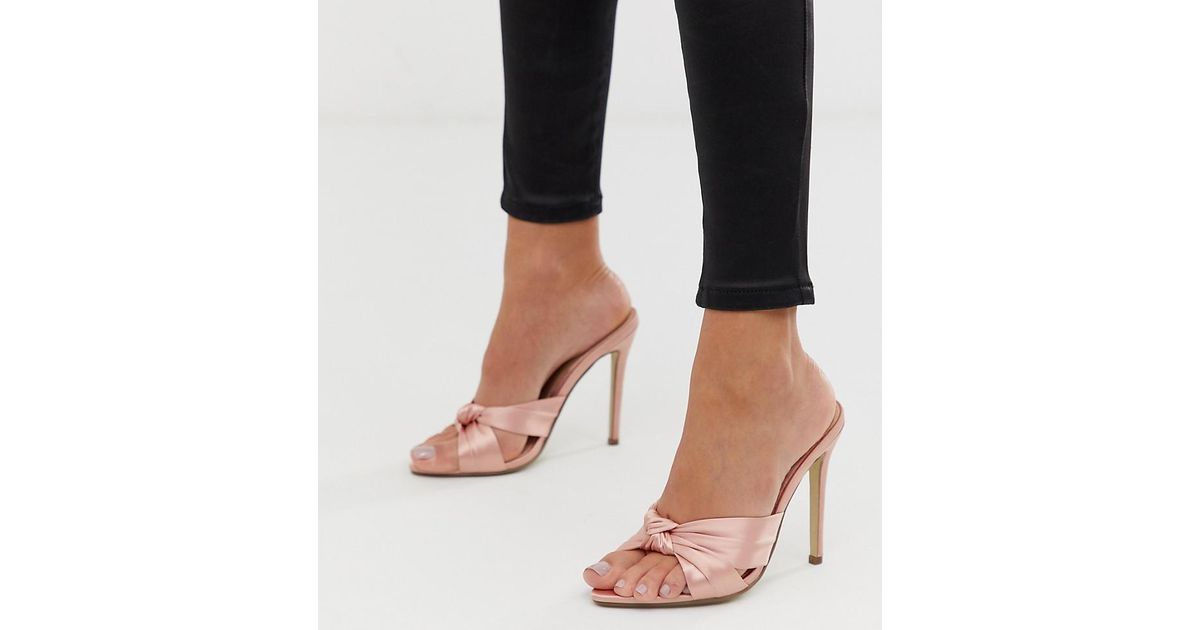 Missguided Pointed Toe Satin Mule With 