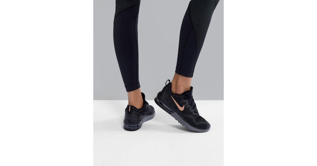 Nike Running Air Max Fury In Black And Rose Gold - Lyst