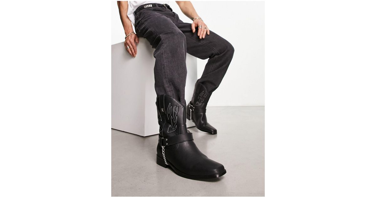 Koi - bronco - santiags avec flammes grises Koi Footwear pour homme en  coloris Noir | Lyst