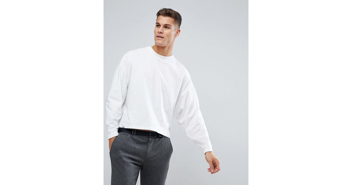 Oversize Avec Chauve Shirt Coloris Pour White Homme Manches Souris T En Asos Longues Extrmes Court f6vYmI7gyb