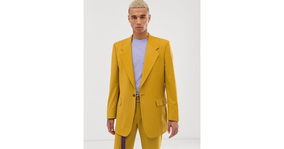 ASOS Oversized Suit Jacket In Mustard in Yellow for Men Lyst Canada