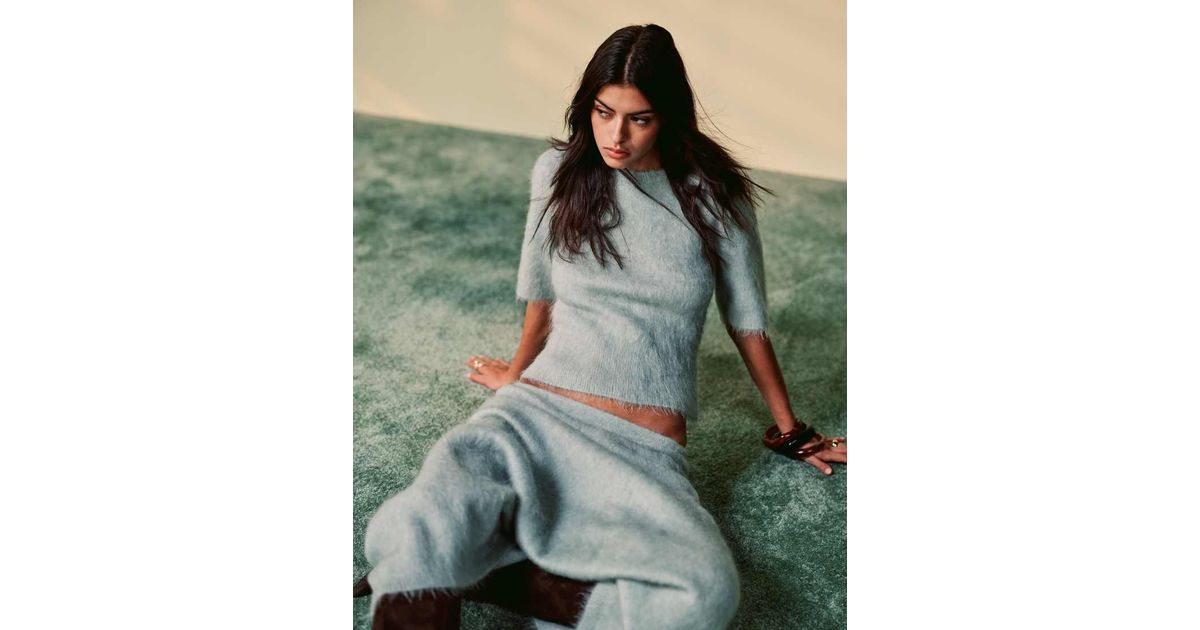 Other Stories Co-Ord Mohair Blend Short Sleeve Knitted Sweater