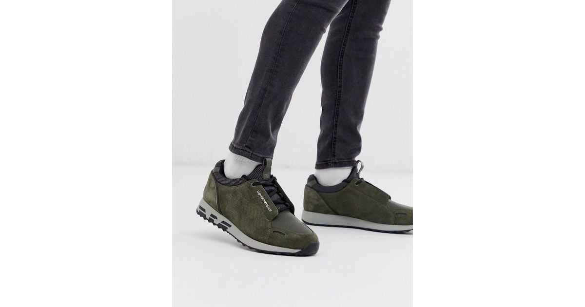 emporio armani arco knit trainers