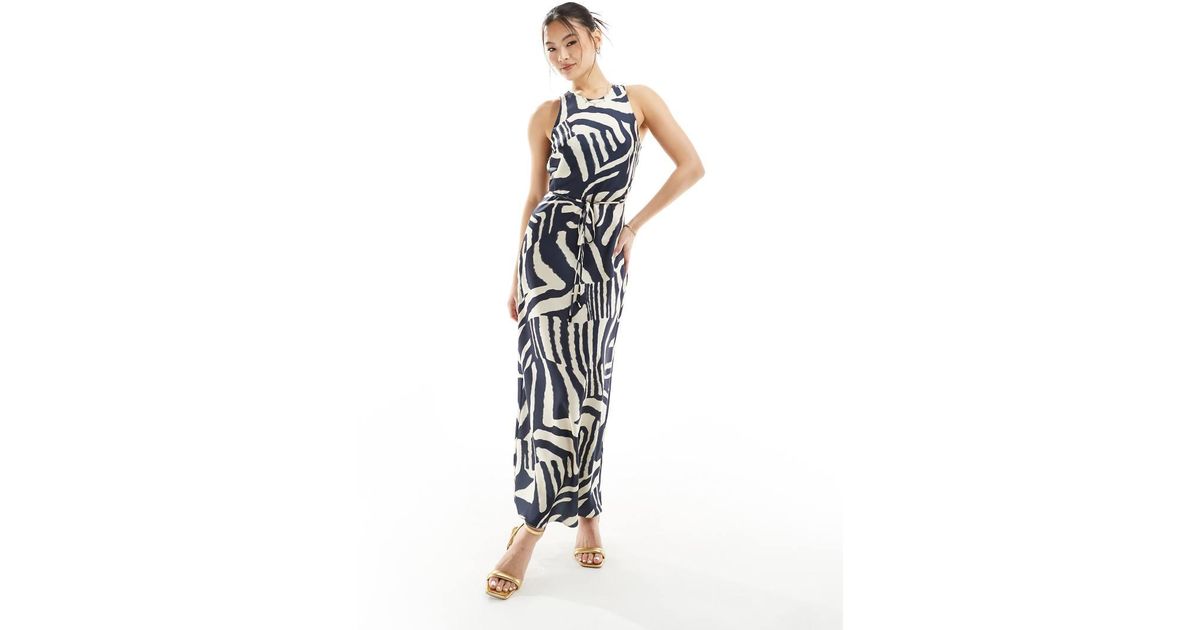 river island blue zebra dress Bhaderwah Campus River Island Zebra Print Dress Quincy In Inked Zebra A-Line Sleeveless Maxi Dress Donna Morgan