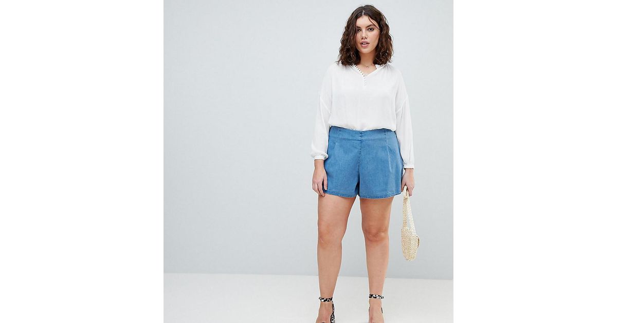 denim culotte shorts