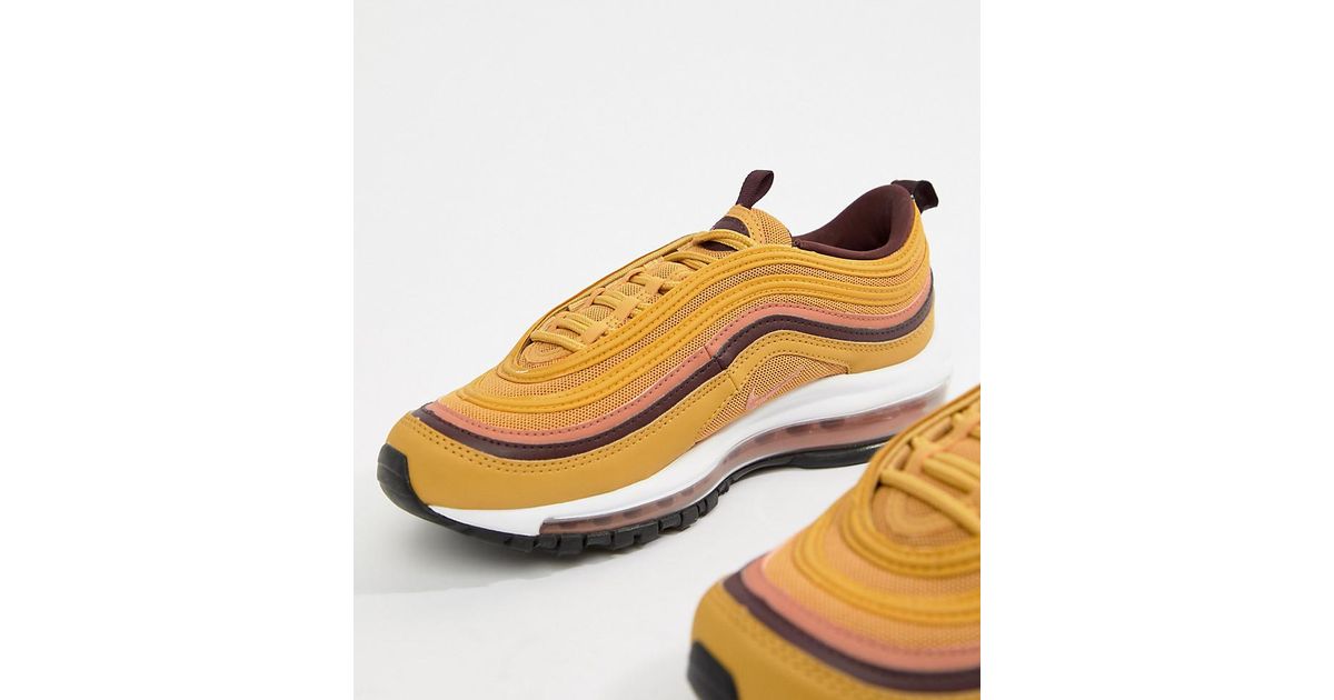 Nike Tan Air Max 97 Trainers in Gold 