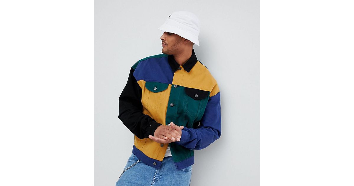 asos colour block denim jacket