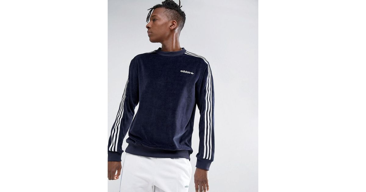 adidas Originals Cotton Osaka Velour Sweat In Navy Cv8958 in Blue for Men -  Lyst