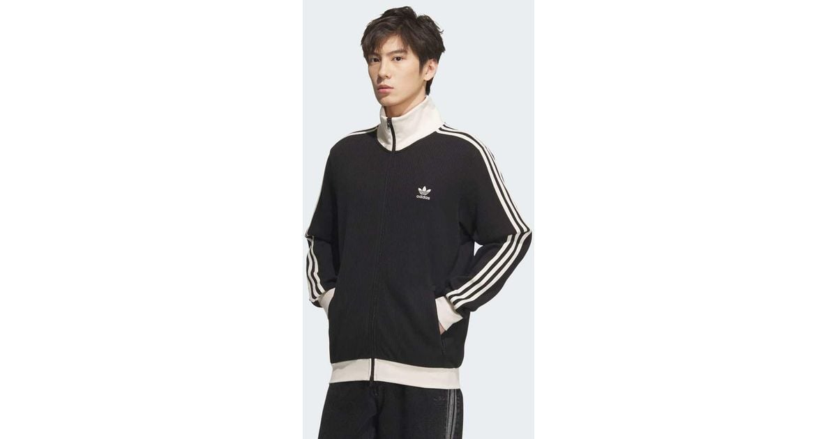 adidas Originals Waffle Basketball Track Top in Black for Men