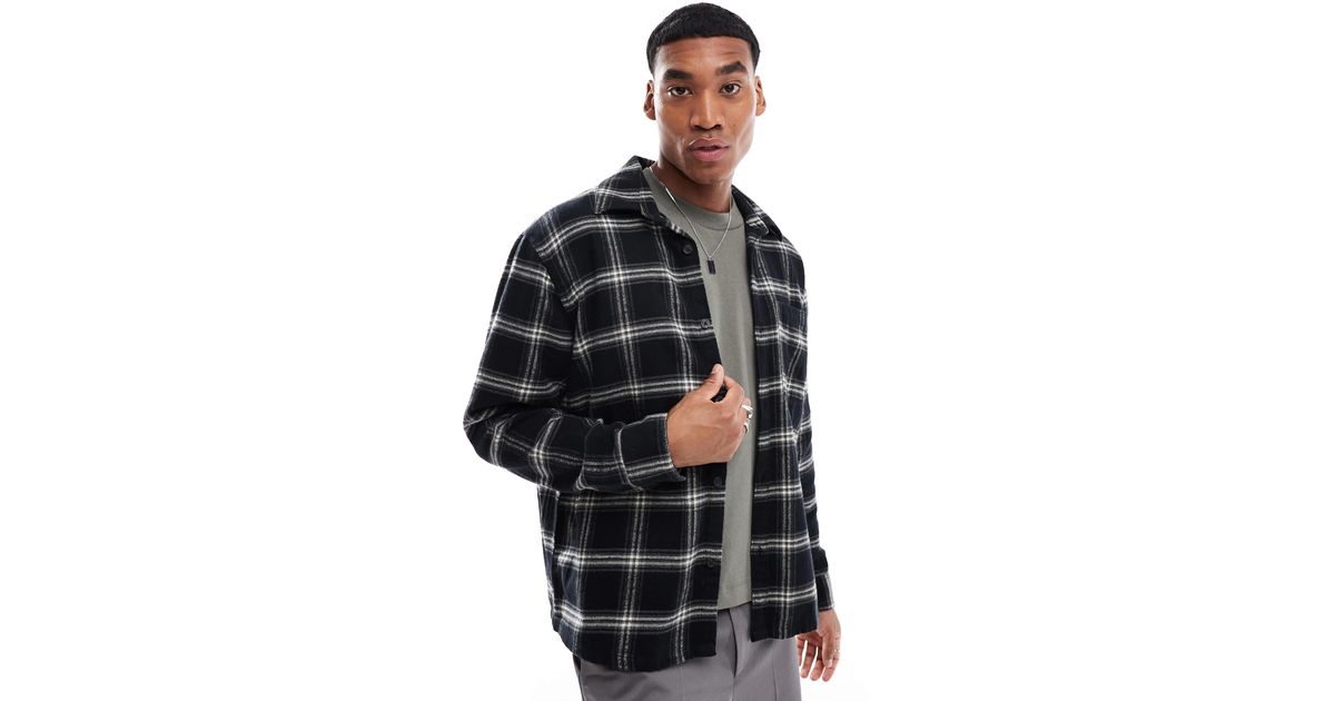 Hollister – karierte flanell-hemdjacke in Schwarz für Herren Lyst DE