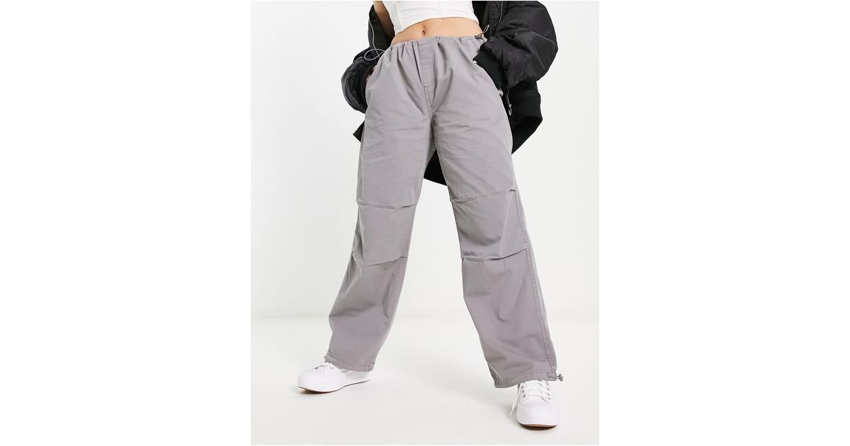 Stradivarius Oversized Parachute Pants in Grey Lyst Canada