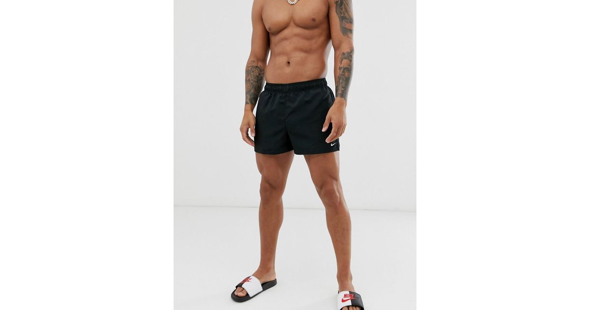 nike swim super short swim shorts in black