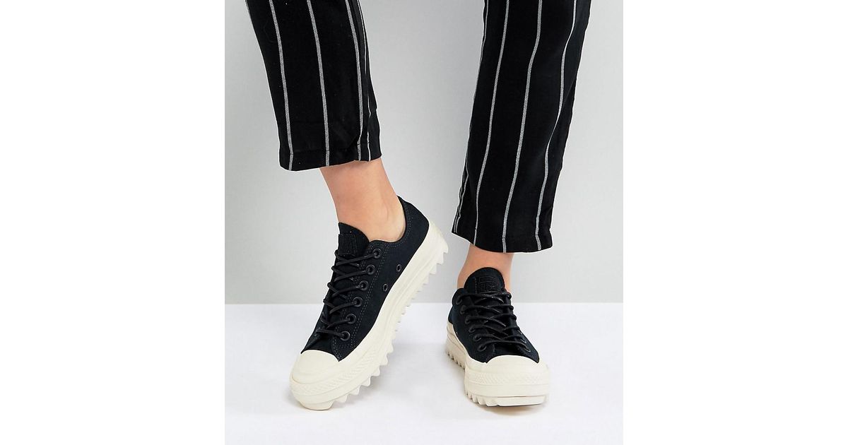 Converse Chuck Taylor All Star Lift Ripple Ox Sneakers In Black Converse Chuck Taylor All Star Lift Ripple Ox Sneakers In Black