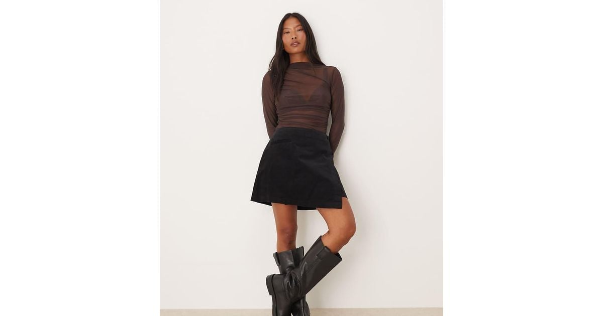 Nobody s Child Petite Sofia Wrap Front Mini Cord Skirt In Black Lyst UK nobody-s-child-petite-sofia-wrap-front-mini-cord-skirt-in-black-lyst-uk