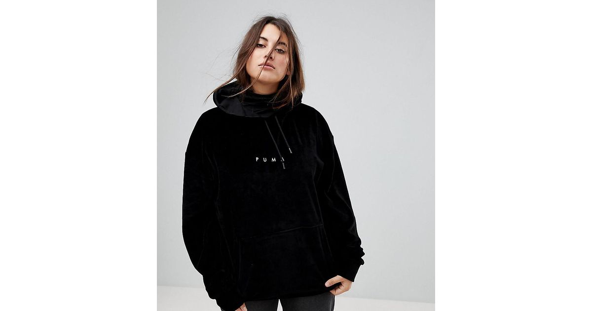 puma velvet hoodie black