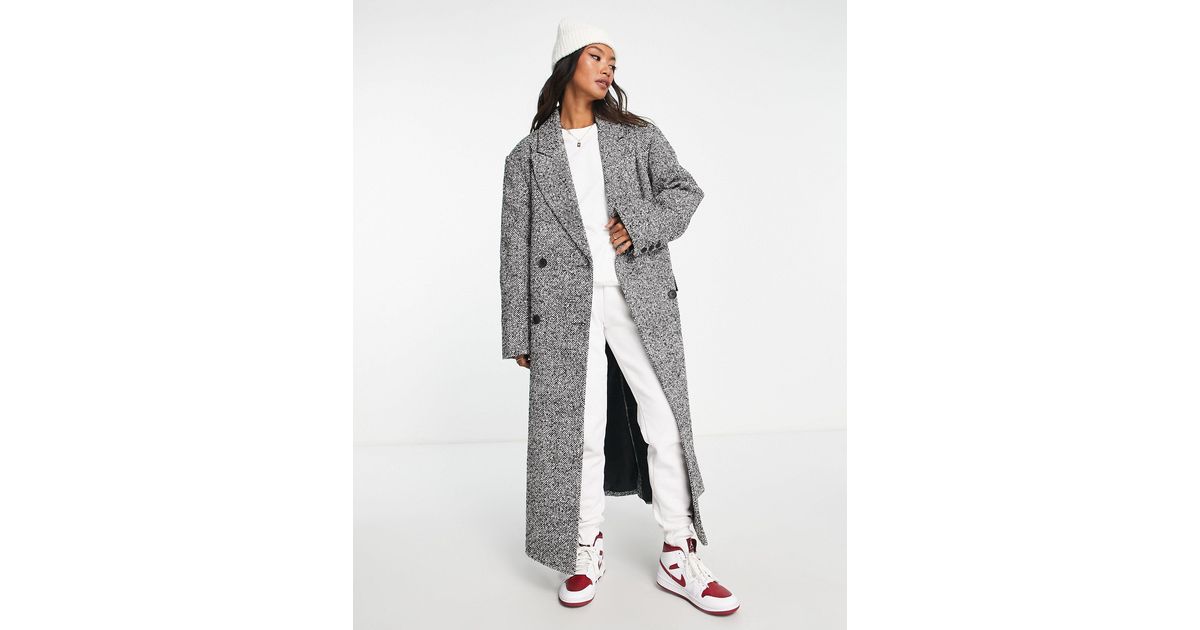 ASOS Salt And Pepper Dad Coat in White Lyst