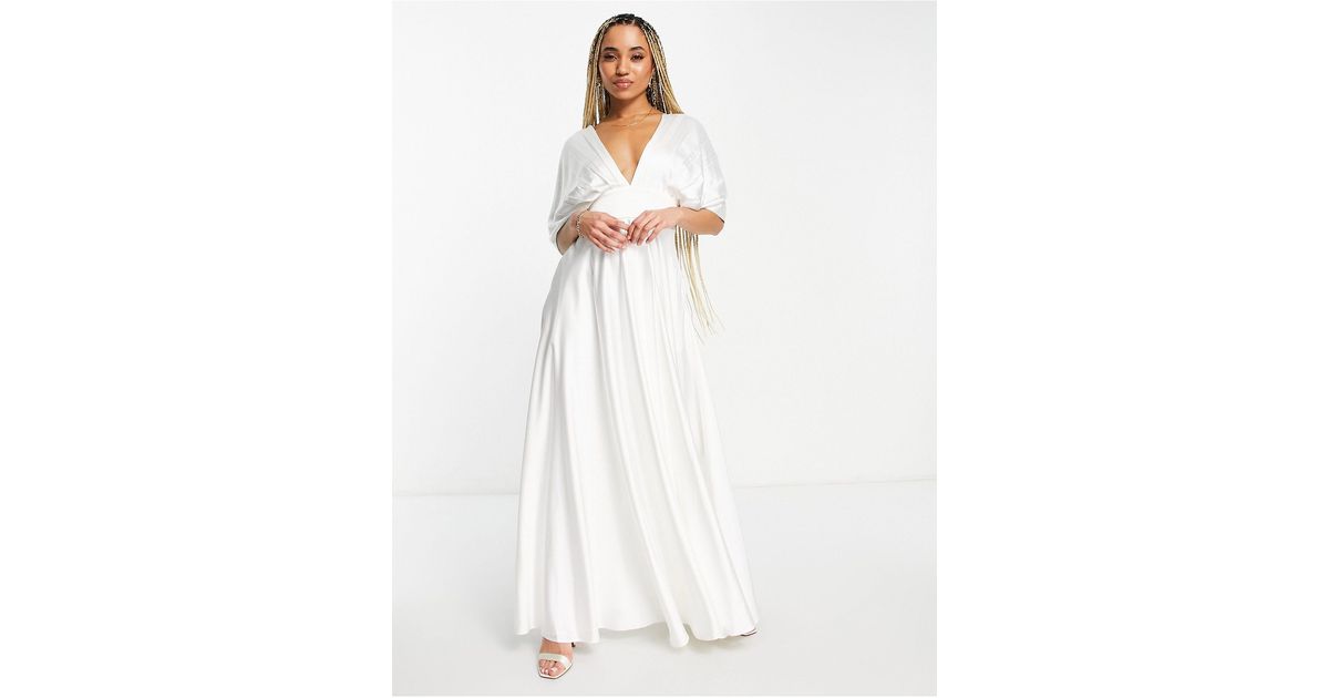 yaura wrap midi dress with drape in pink