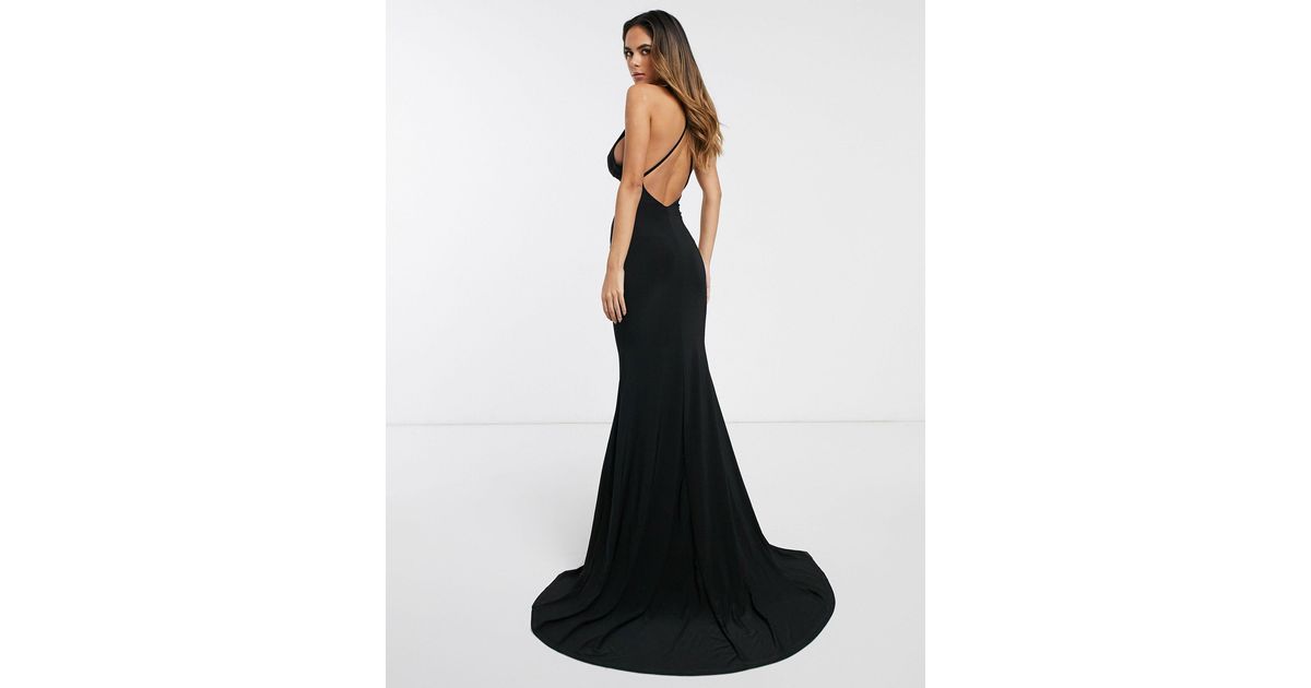 Cross back fishtail maxi dress by club l london sales