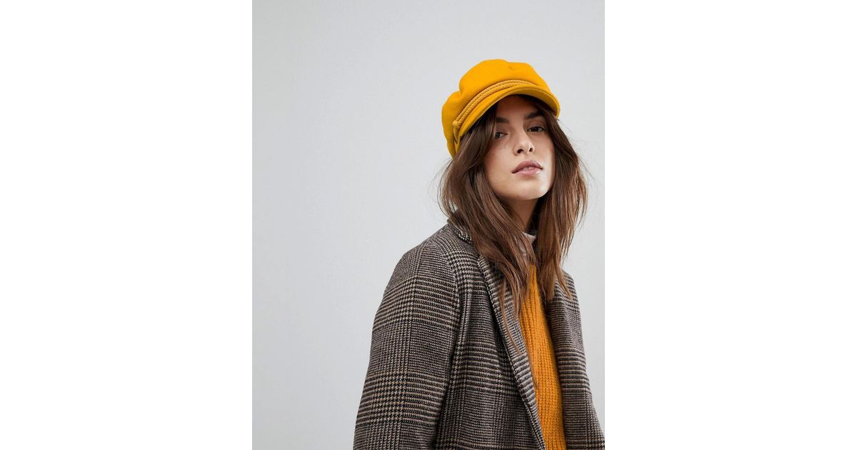 Brixton Baker Boy Hat In Mustard in 