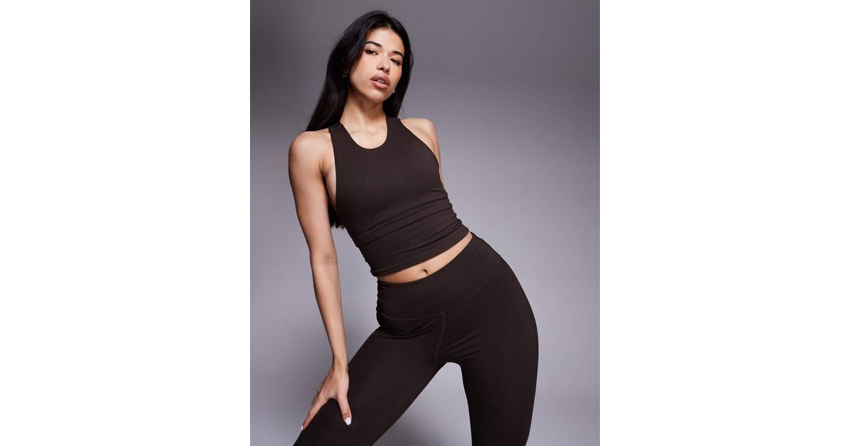 4505 Icon Racer Back Vest With Inner Bra And Removable Padding in Black