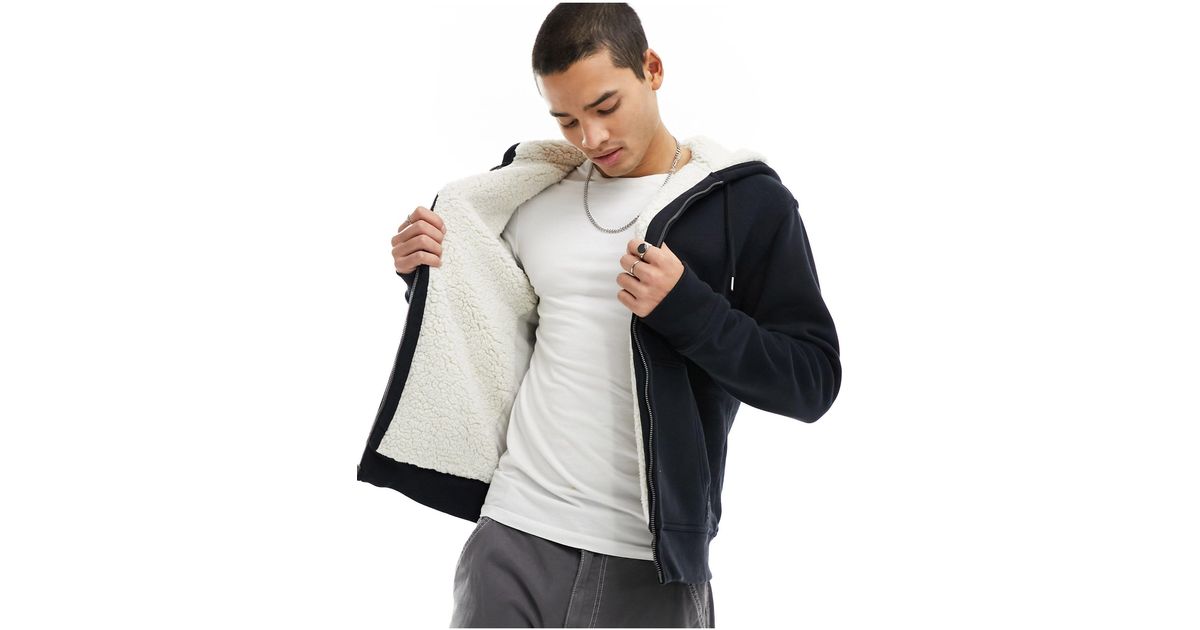 Sweat à capuche zippé fonctionnel entièrement doublé en imitation peau  Hollister pour homme en coloris Blanc | Lyst