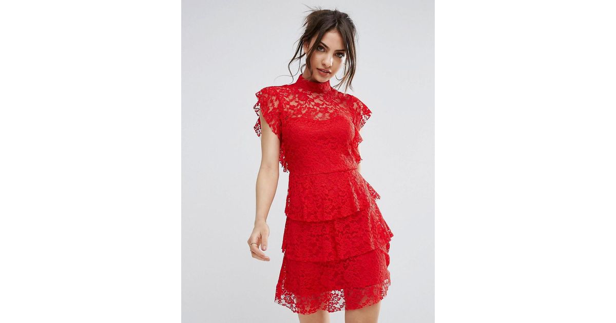 red lace dress plt