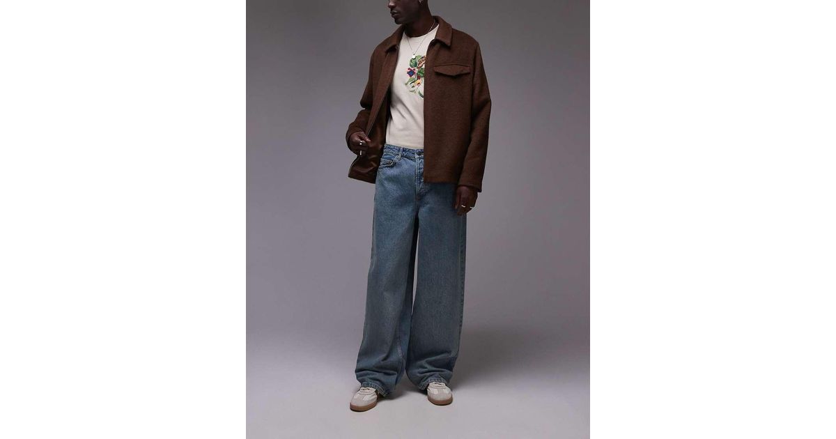 TOPMAN Baggy Jeans in Blue for Men Lyst UK