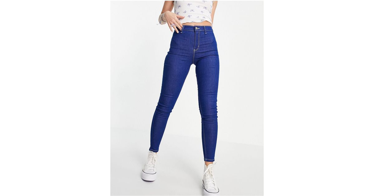 TOPSHOP Denim Joni Jeans in Blue | Lyst