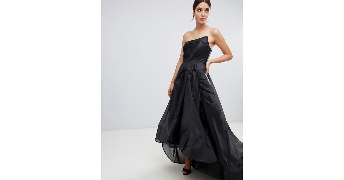 bariano full maxi dress with origami bust detail