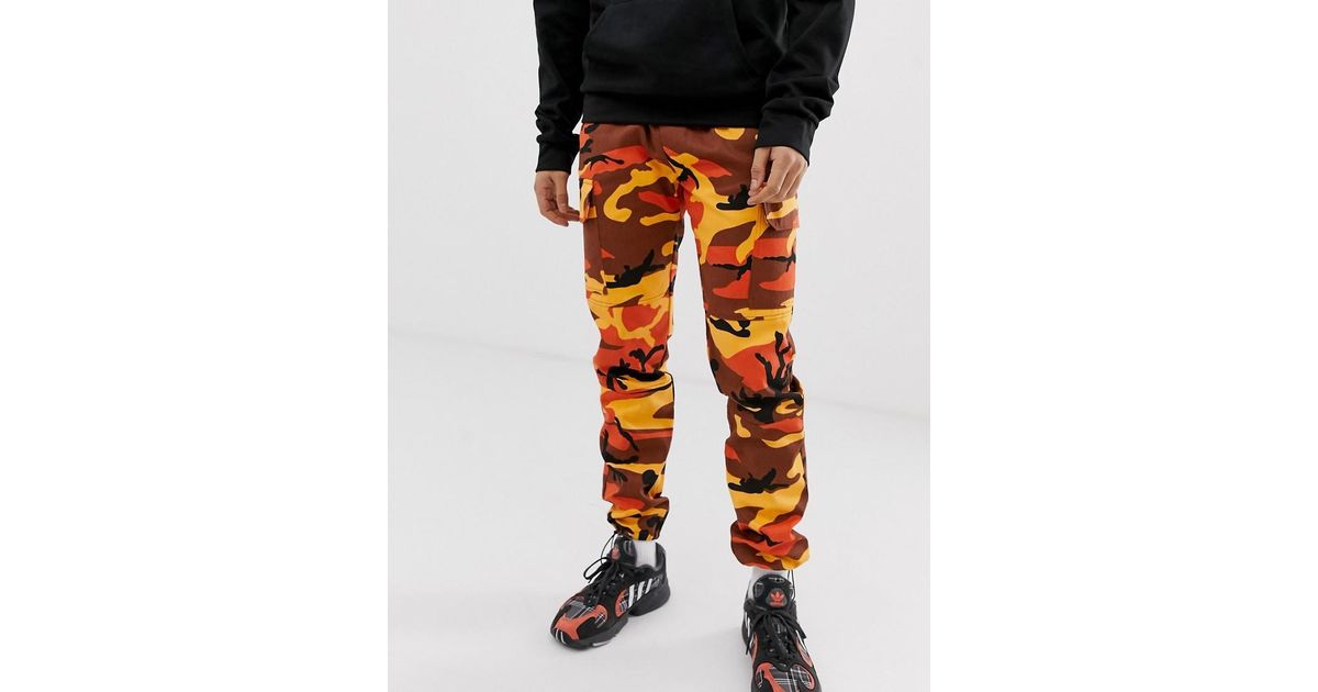 orange camo cargo pants