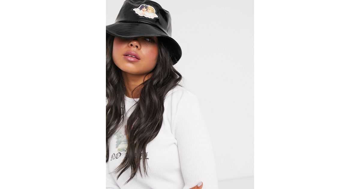 Fiorucci Vinyl Bucket Hat With Angel 