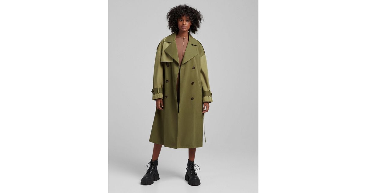 Bershka – trenchcoat in Grün | Lyst AT