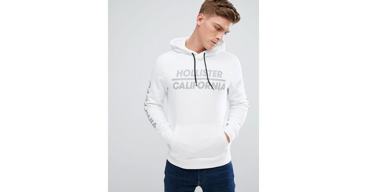 white hollister hoodie mens