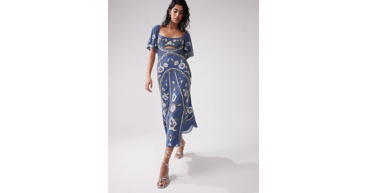 asos design strappy midi dress in delicate floral embellishment Nowhere To Wear This