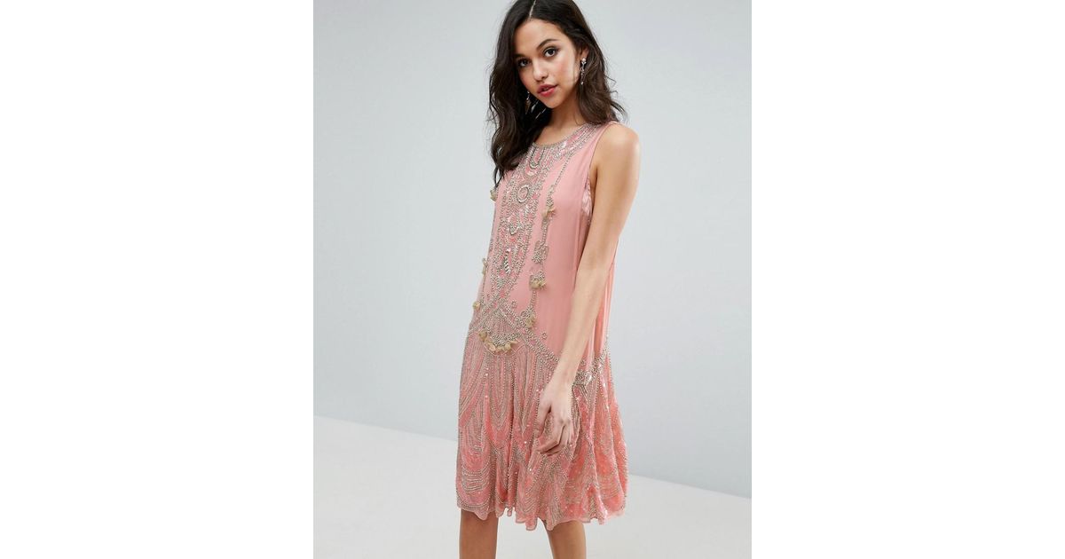 gold embellished mini dress