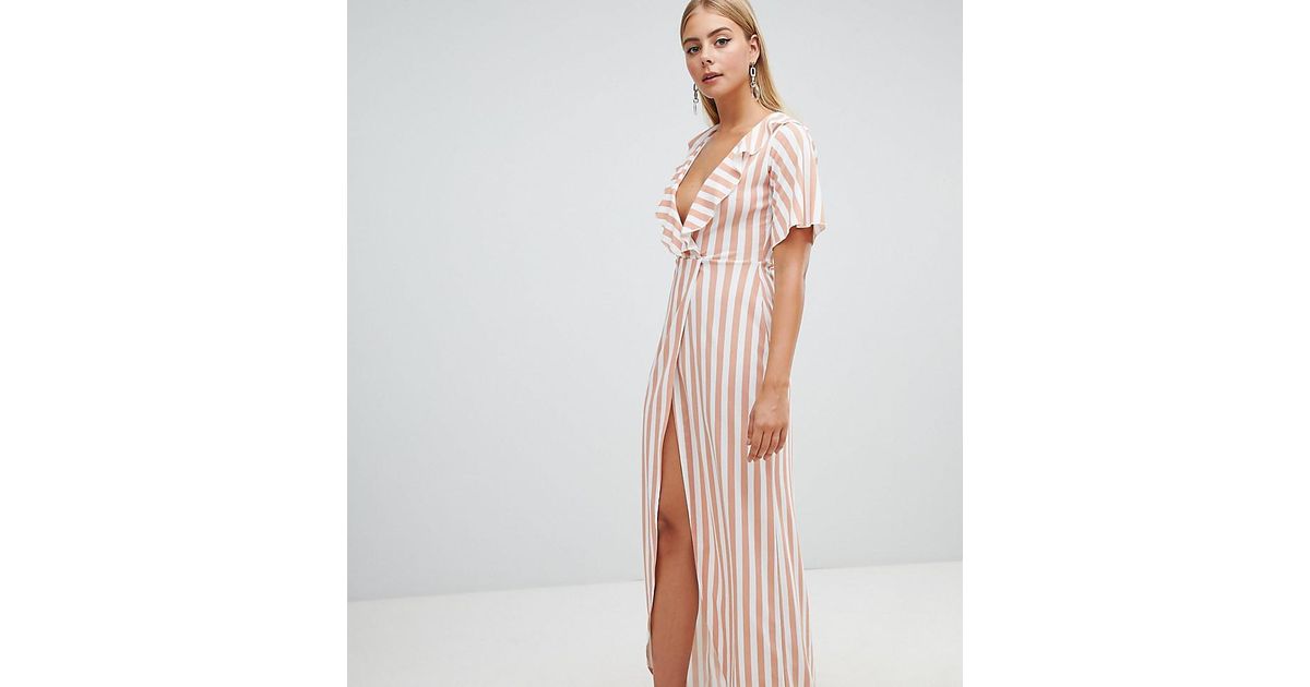 nova frill wrap maxi dress